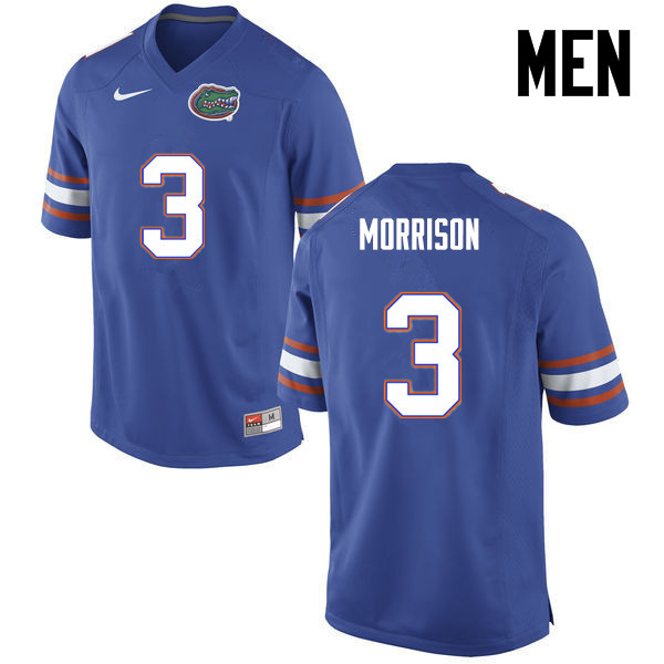 Men Florida Gators #3 Antonio Morrison College Football Jerseys-Blue - Click Image to Close